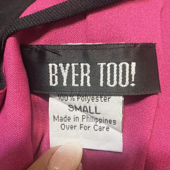 Byer Too Whimsygoth Midi Dress Mesh Black Overlay Pink Underlining Size Small - Picture 10 of 11